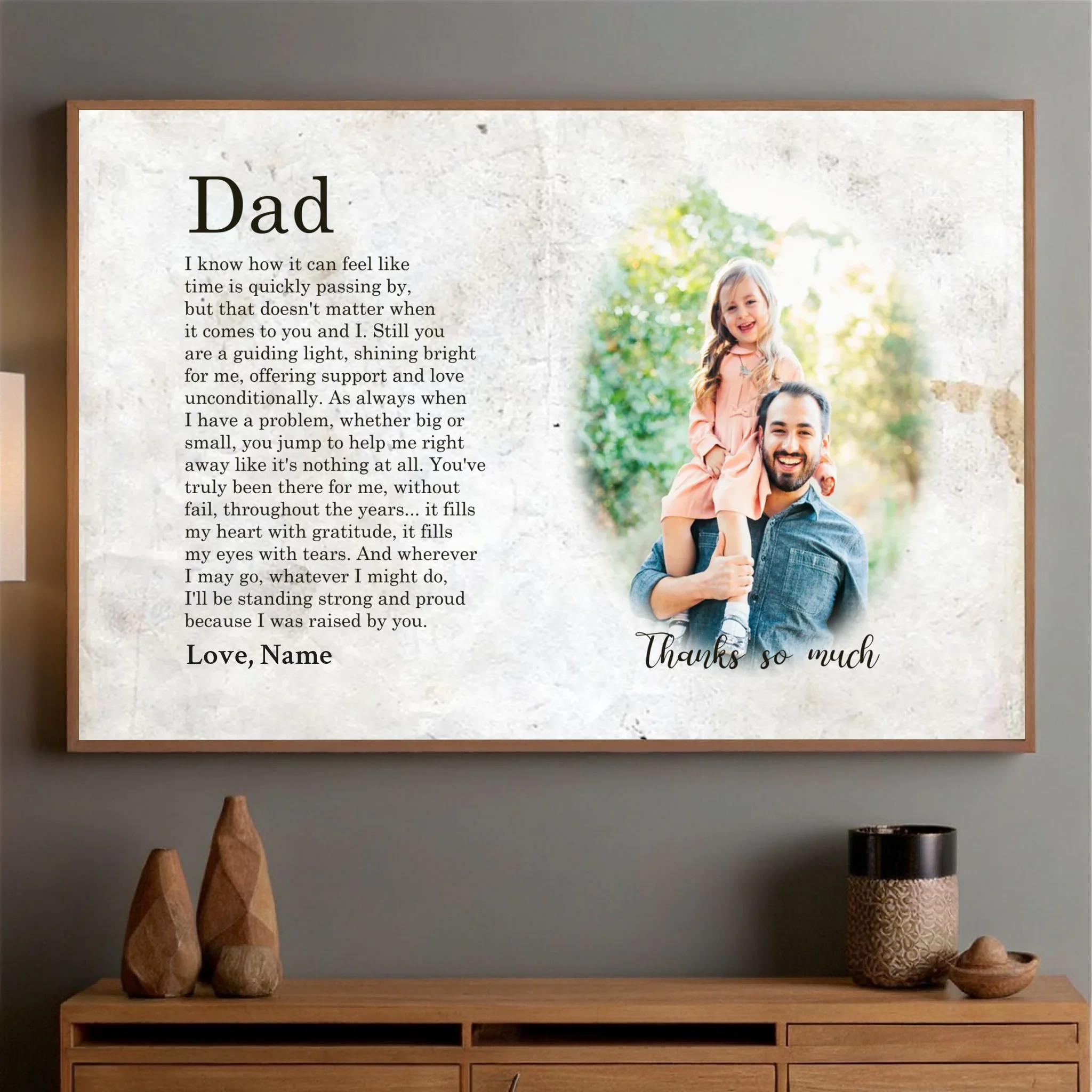 Custom Photo Poster – A Heartfelt Poem Celebrating Dads Unconditional Love - 89Prints