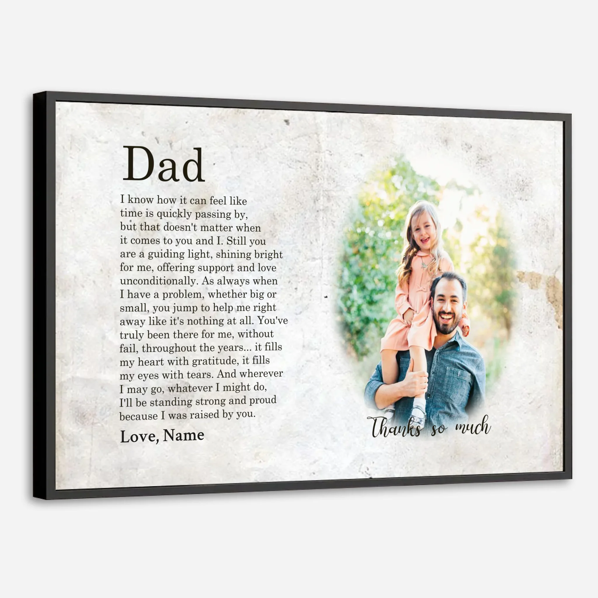 Custom Photo Poster – A Heartfelt Poem Celebrating Dads Unconditional Love - 89Prints