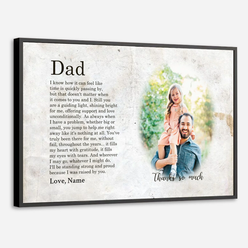 Custom Photo Poster – A Heartfelt Poem Celebrating Dads Unconditional Love - 89Prints