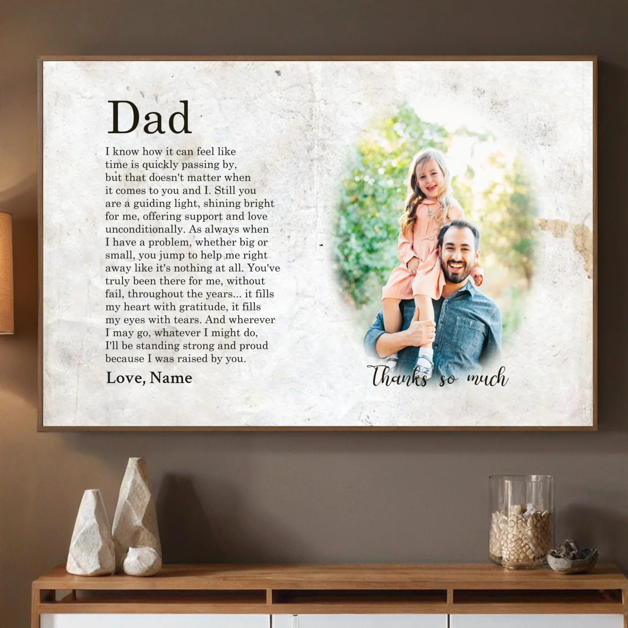 Custom Photo Poster – A Heartfelt Poem Celebrating Dads Unconditional Love - 89Prints