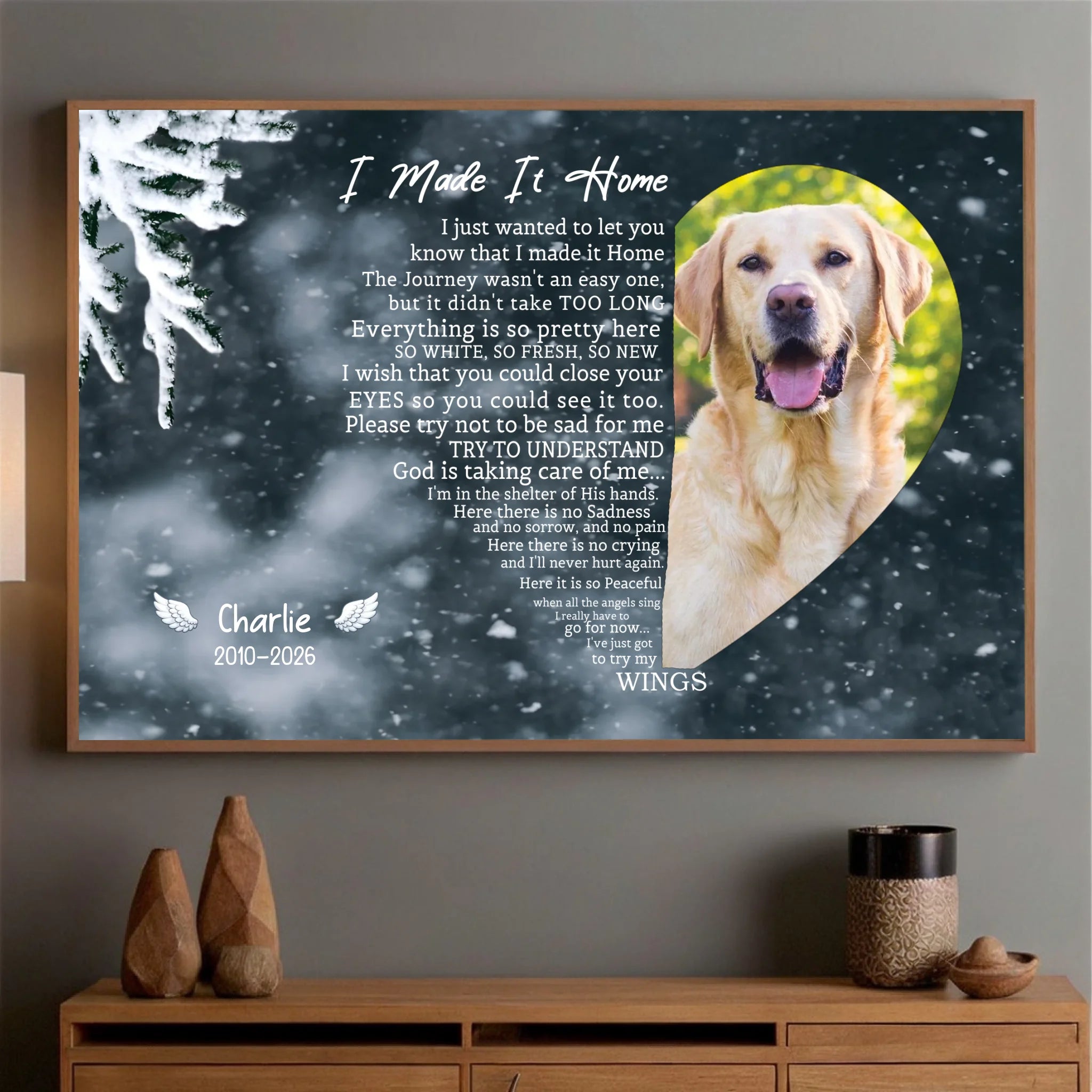 A Home With Lovely Angel Dogs – Custom Dog Memorial Poster to Honor Your Pup’s Memory - 89Prints