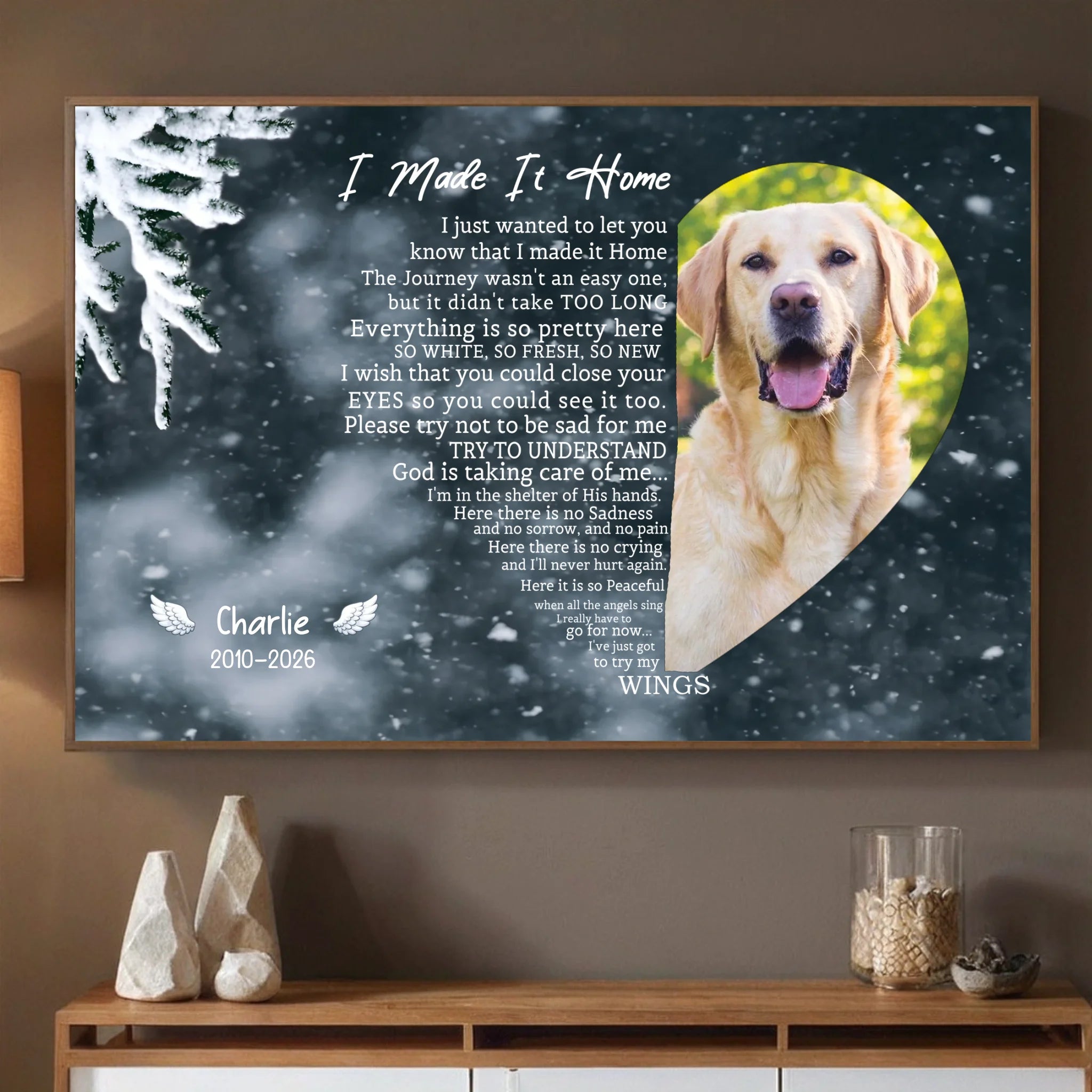 A Home With Lovely Angel Dogs – Custom Dog Memorial Poster to Honor Your Pup’s Memory - 89Prints