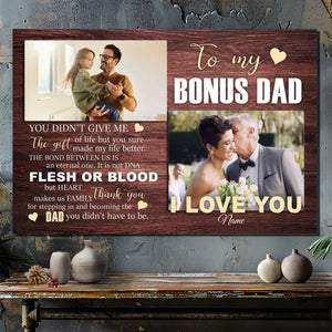 Custom Bonus Dad Canvas – A Heartfelt Tribute to the Dad Who Stepped In