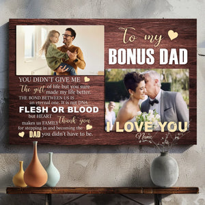 Custom Bonus Dad Canvas – A Heartfelt Tribute to the Dad Who Stepped In