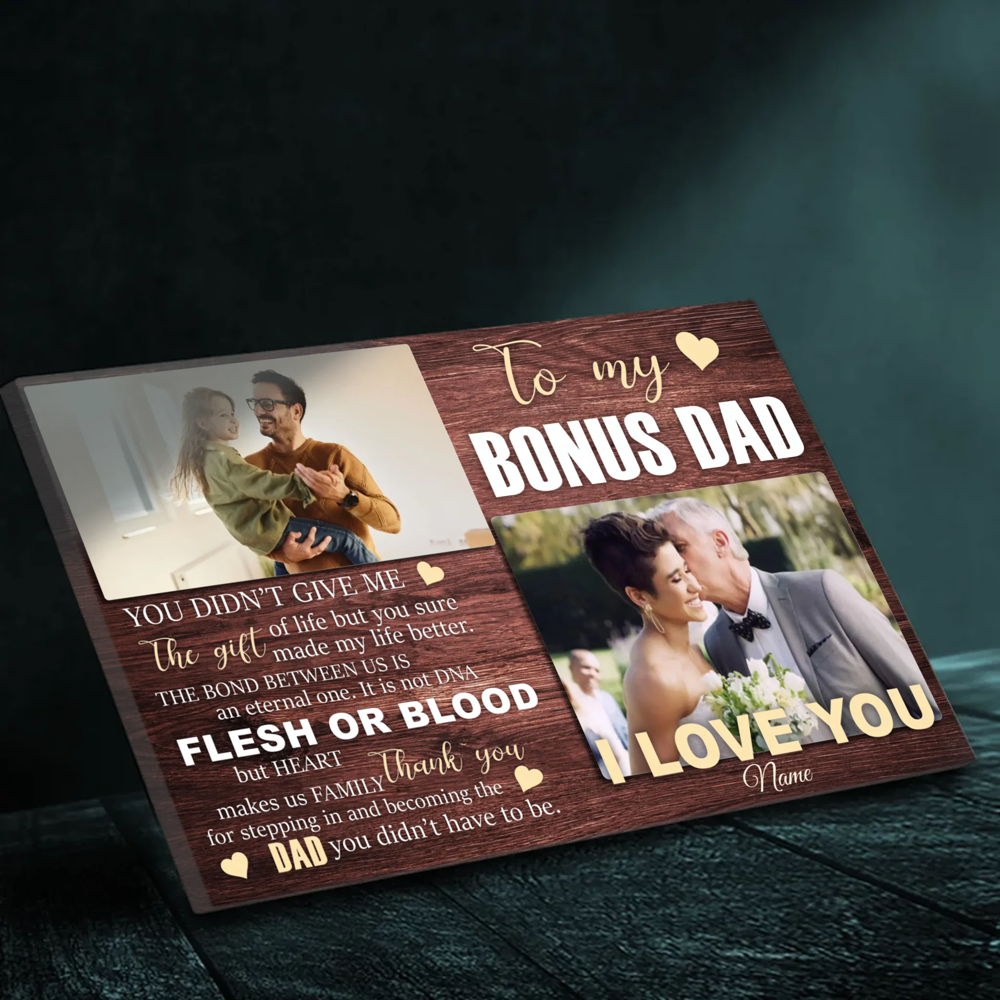 Custom Bonus Dad Canvas – A Heartfelt Tribute to the Dad Who Stepped In