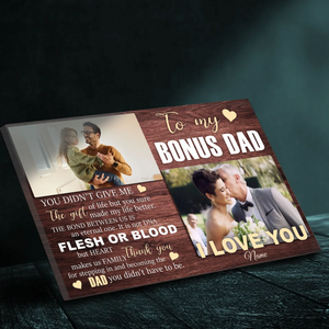 Custom Bonus Dad Canvas – A Heartfelt Tribute to the Dad Who Stepped In