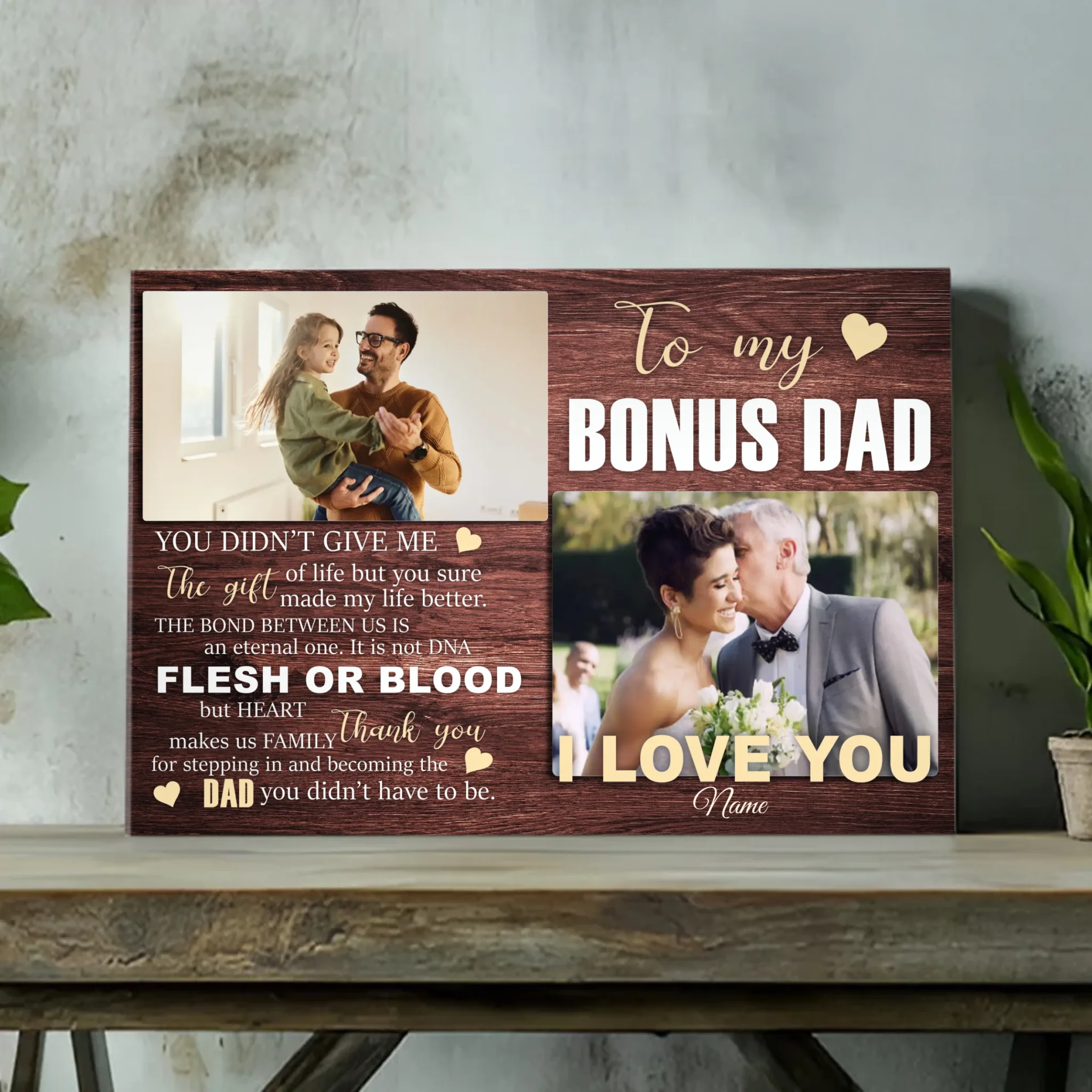 Custom Bonus Dad Canvas – A Heartfelt Tribute to the Dad Who Stepped In