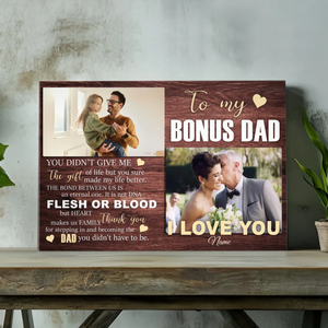 Custom Bonus Dad Canvas – A Heartfelt Tribute to the Dad Who Stepped In