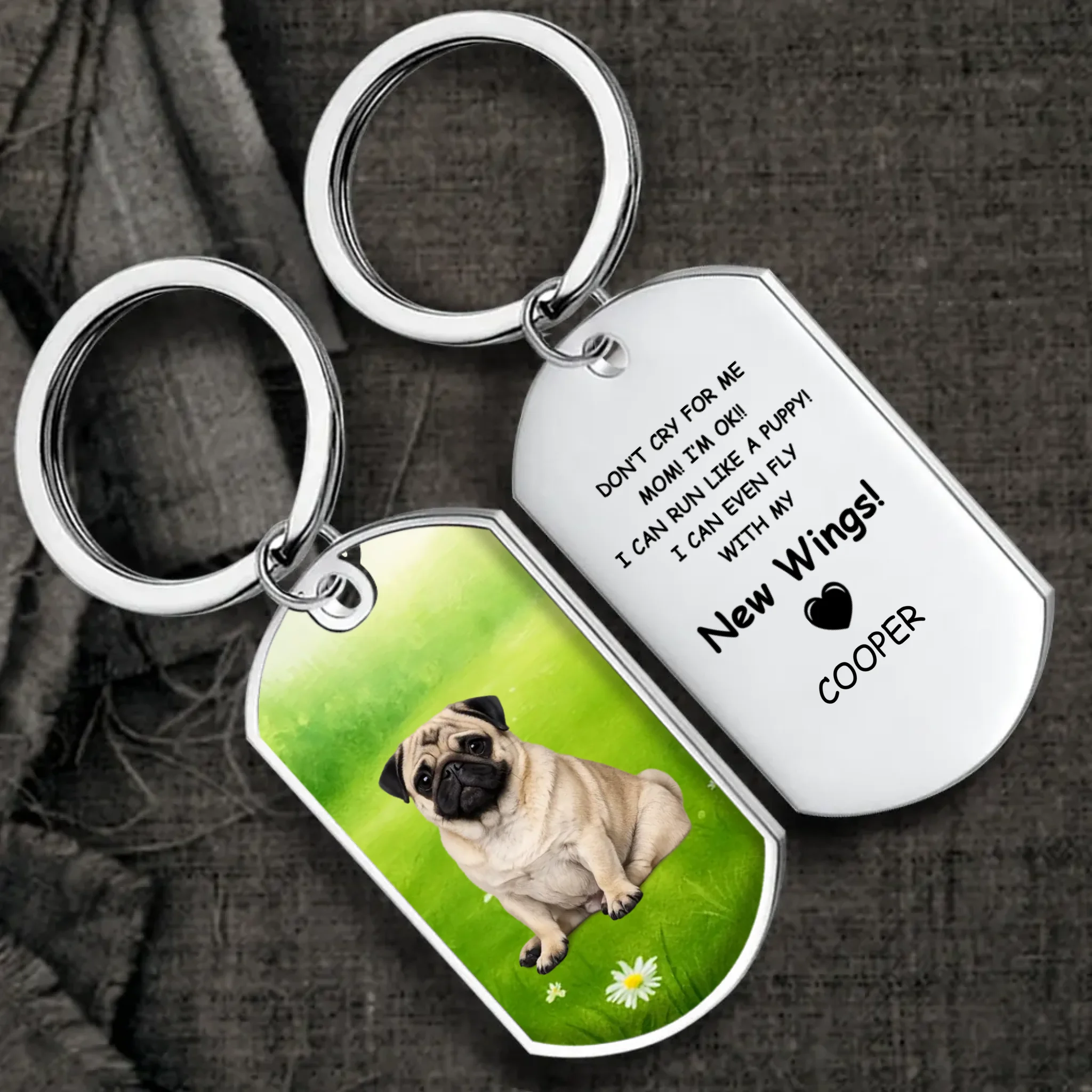 Personalized Pug Lover Keychain Gift - Don't Cry For Me | 89Prints