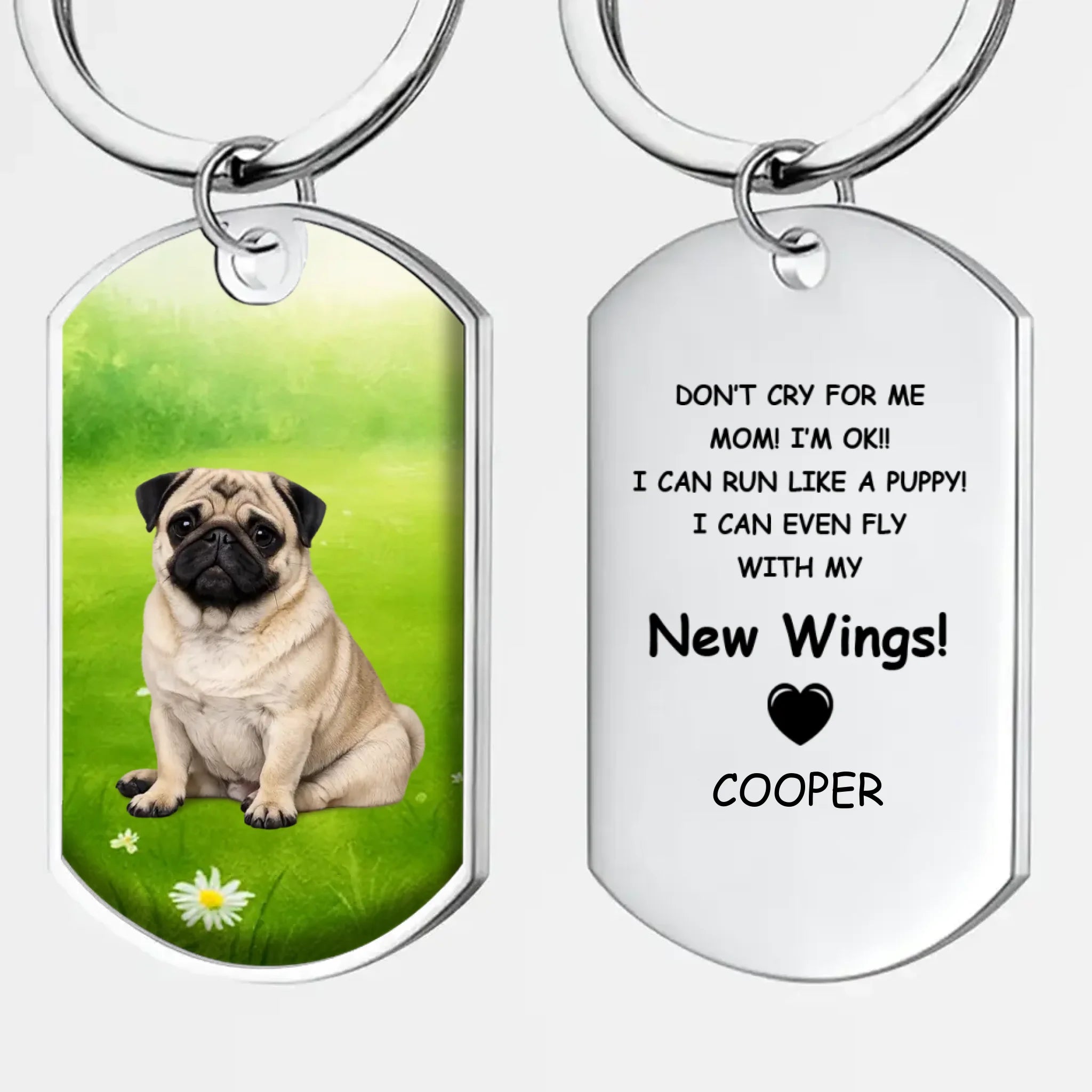 Personalized Pug Lover Keychain Gift - Don't Cry For Me | 89Prints