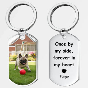 Heartfelt Custom Pug Lover Keychain Gift - Once By My Side, Forever In My Heart | 89Prints
