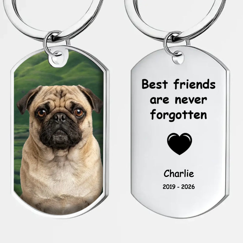 Custom Pug Memorial Keychain – Exclusive Best Friends Are Never Forgotten Gift | 89Prints