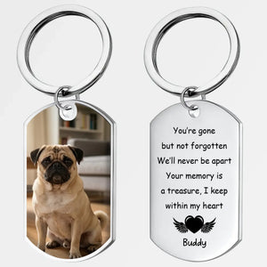 Custom Pug Memorial Keychain - You're Gone But Not Forgotten Personalized Dog Photo Gift | 89Prints