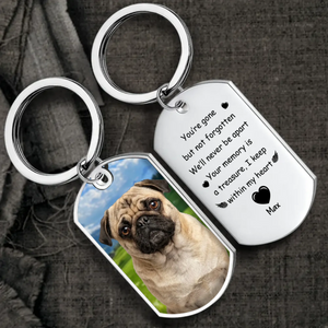 Custom Pug Keychain - We'll Never Be Apart Personalized Dog Photo Gift | 89Prints
