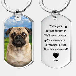 Custom Pug Keychain - We'll Never Be Apart Personalized Dog Photo Gift | 89Prints