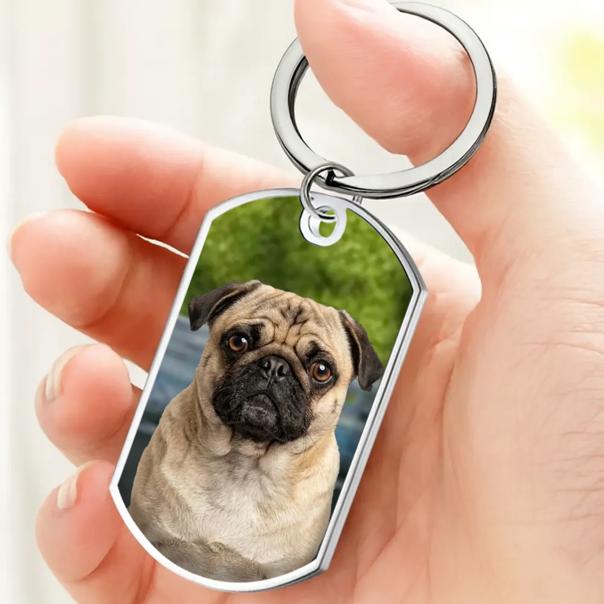 Custom Pug Lover Keychain – Personalized Memorial Inside Your Heart Dog Gift | 89Prints