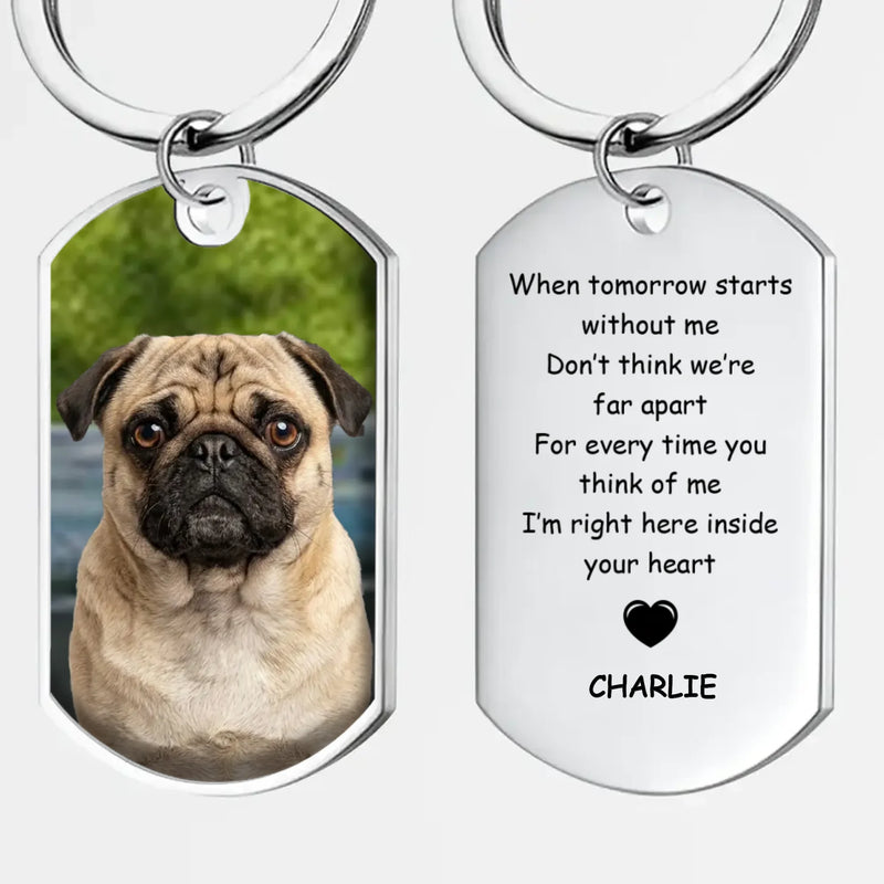 Custom Pug Lover Keychain – Personalized Memorial Inside Your Heart Dog Gift | 89Prints