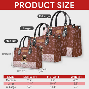 Custom Pug Leather Handbag - Playful Dogs Peeking Over Edge Gift| 89Prints