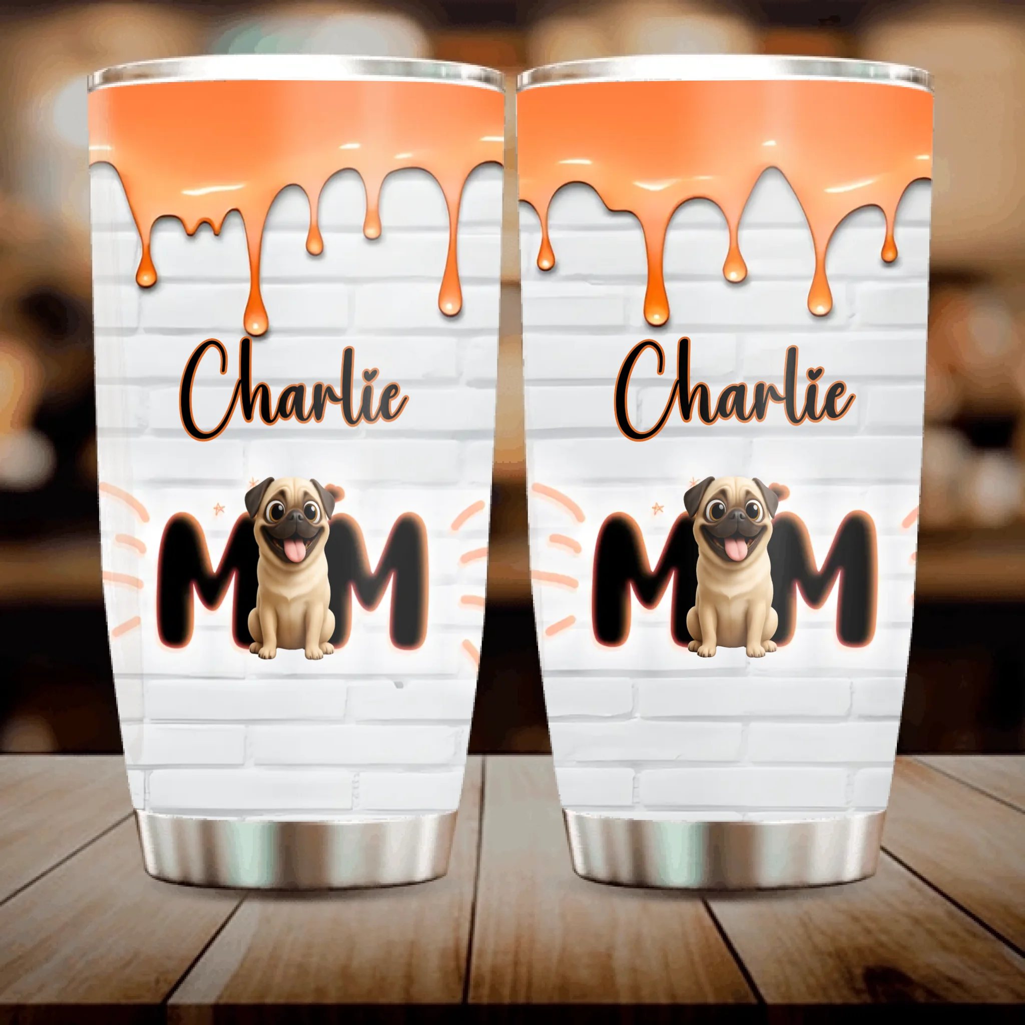 Custom Pug Lover Tumbler - Personalized Dog Name, Cute Gift For Dog Lovers | 89Prints