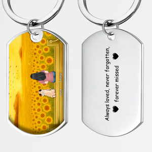 Custom Pug Keychain - Personalized Pet Remembrance Gift “Always Loved, Never Forgotten