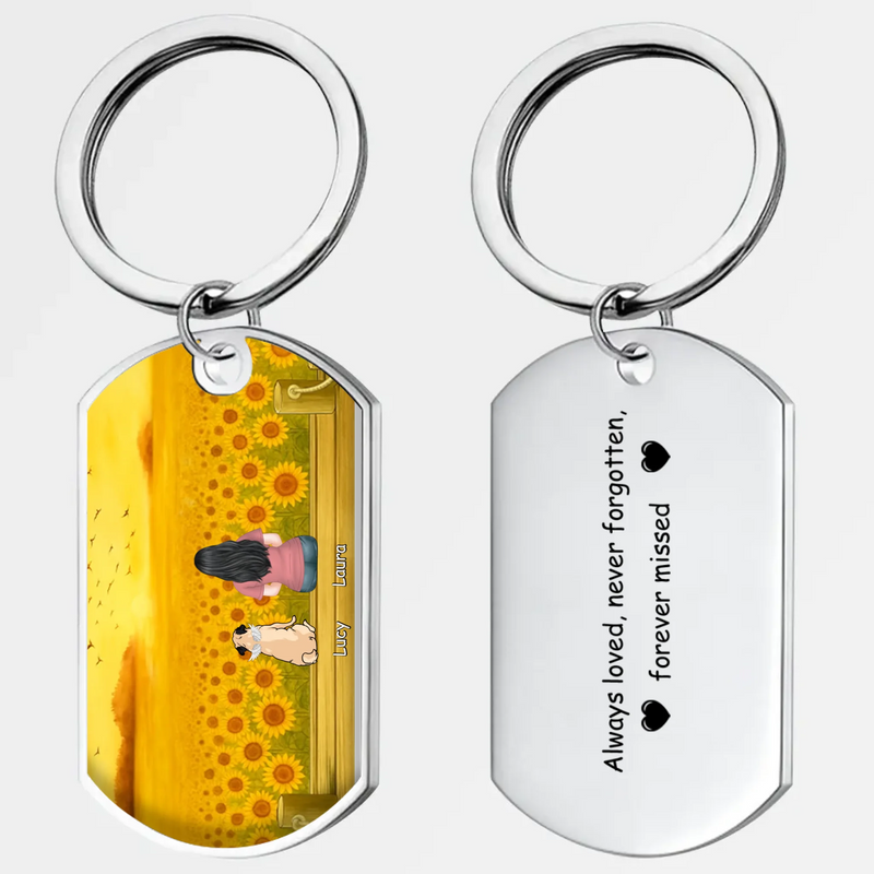 Custom Pug Keychain - Personalized Pet Remembrance Gift “Always Loved, Never Forgotten