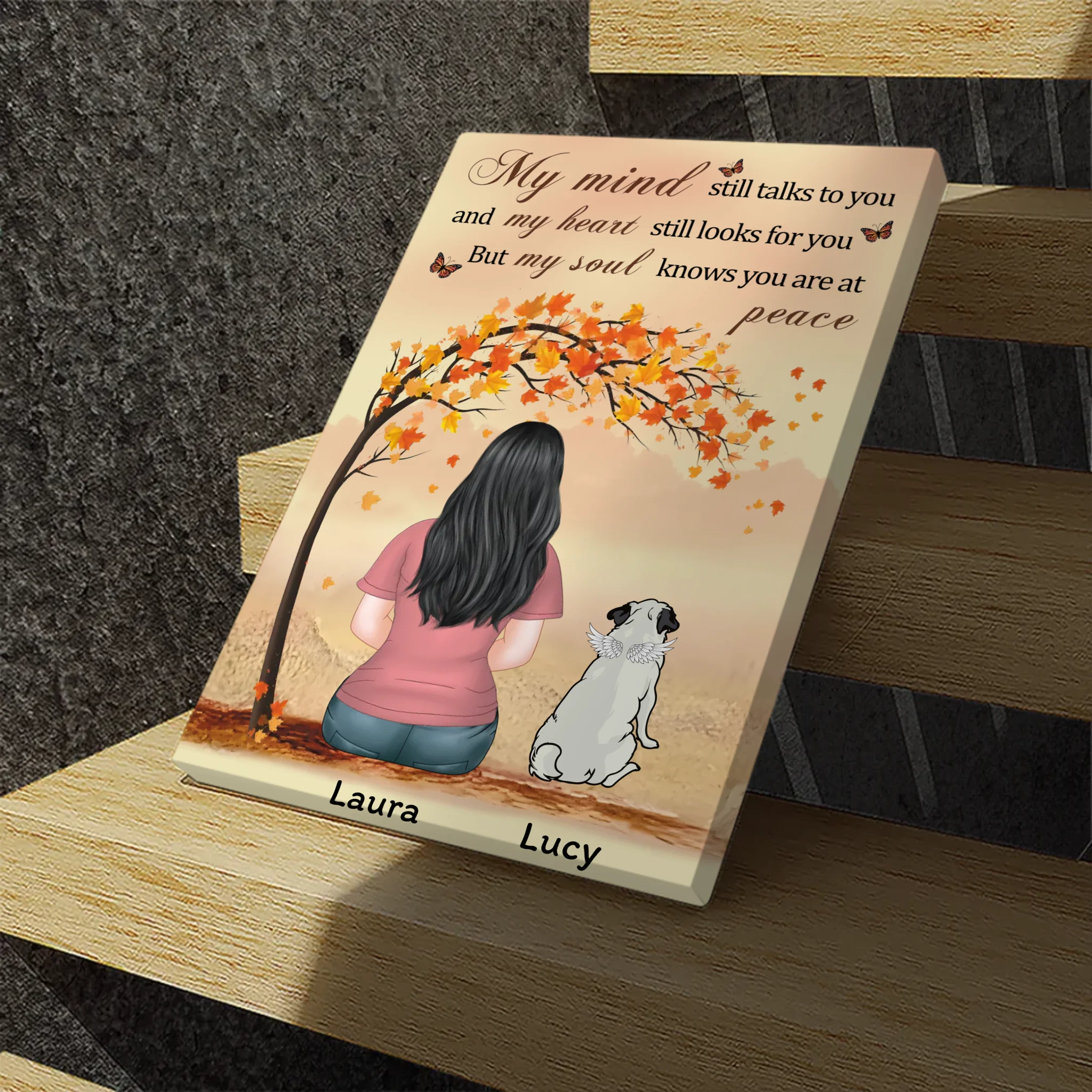Personalized Pug Memorial Canvas Wall Art – In Loving Memory Design | 89Prints