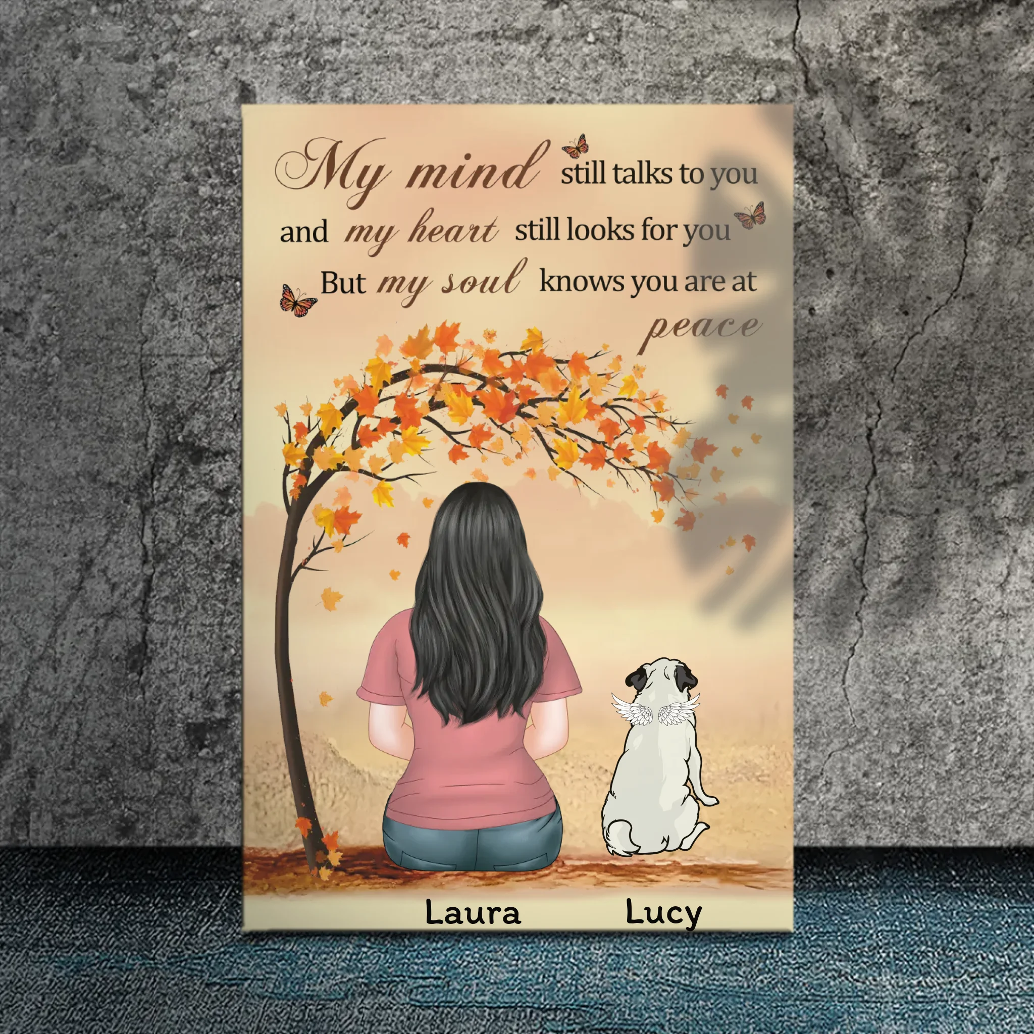 Personalized Pug Memorial Canvas Wall Art – In Loving Memory Design | 89Prints