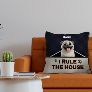 Customized Pug Lover Pillow - I Rule The House Present | 89Prints
