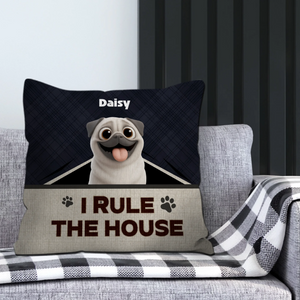 Customized Pug Lover Pillow - I Rule The House Present | 89Prints
