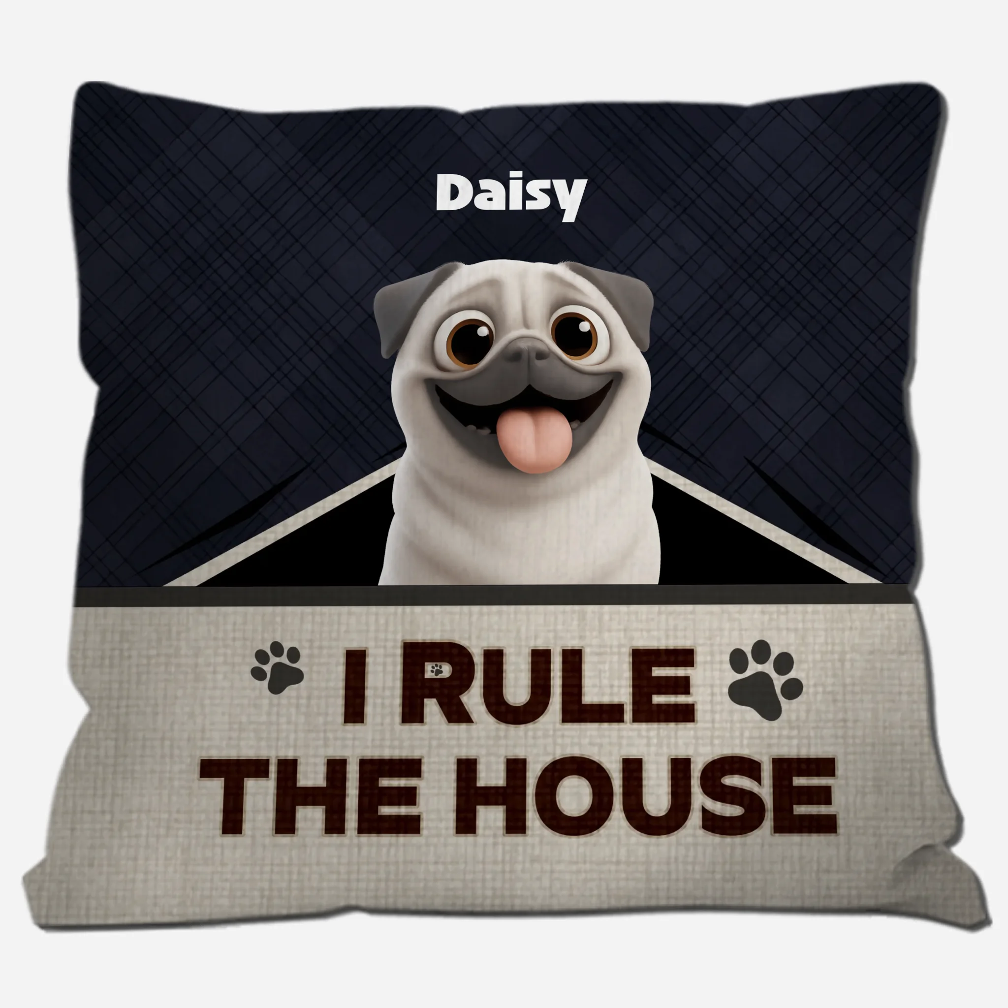 Customized Pug Lover Pillow - I Rule The House Present | 89Prints