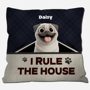 Customized Pug Lover Pillow - I Rule The House Present | 89Prints
