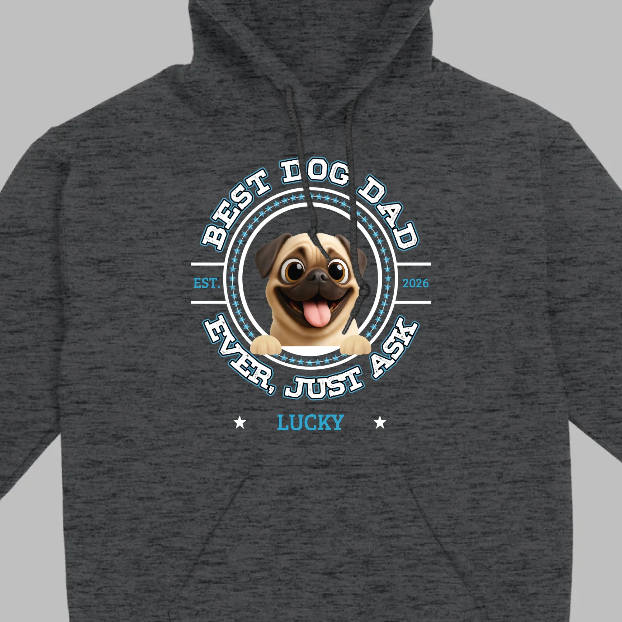 Personalized Pug Lover Basic Tee - Custom Best Dog Dad Ever T-Shirt | 89Prints