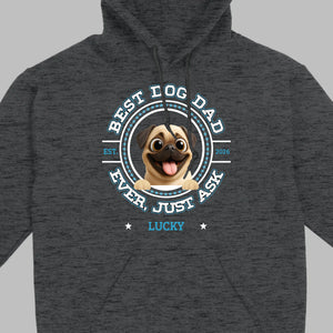 Personalized Pug Lover Basic Tee - Custom Best Dog Dad Ever T-Shirt | 89Prints