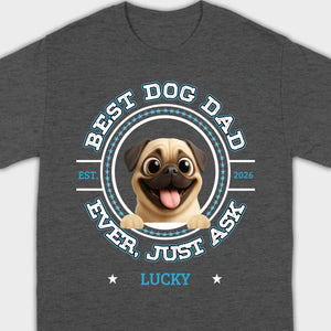 Personalized Pug Lover Basic Tee - Custom Best Dog Dad Ever T-Shirt | 89Prints