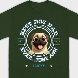 Personalized Pug Lover Basic Tee - Custom Best Dog Dad Ever T-Shirt | 89Prints