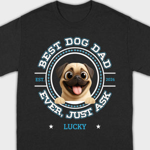 Personalized Pug Lover Basic Tee - Custom Best Dog Dad Ever T-Shirt | 89Prints