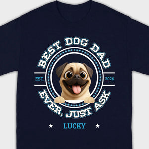 Personalized Pug Lover Basic Tee - Custom Best Dog Dad Ever T-Shirt | 89Prints
