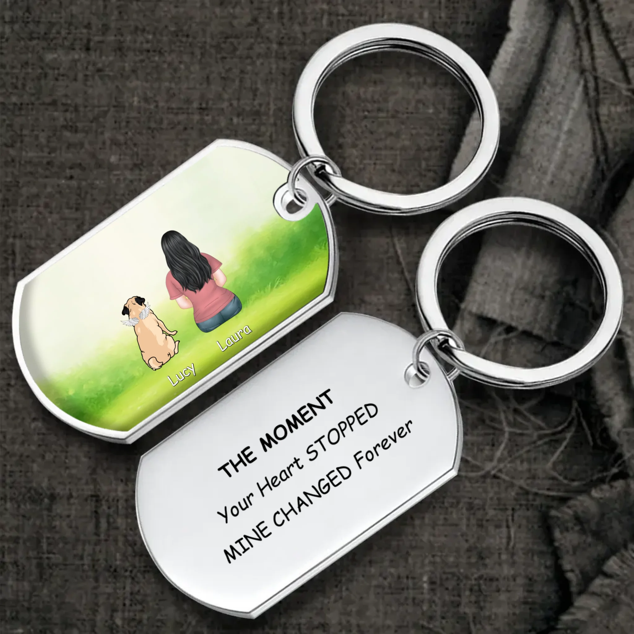 Custom Pug Lover Keychain - Personalized Mine Changed Forever Gift | 89Prints