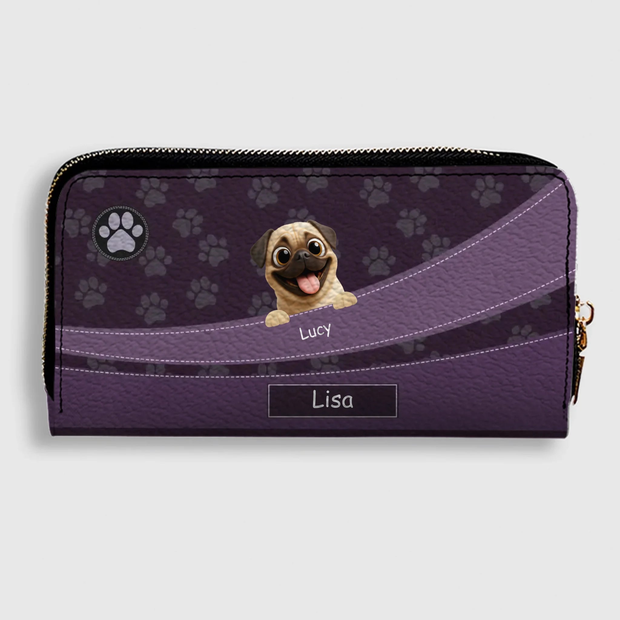 Personalized Pug Leather Wallet – Custom Gift With A Variety Of Color Options | 89Prints