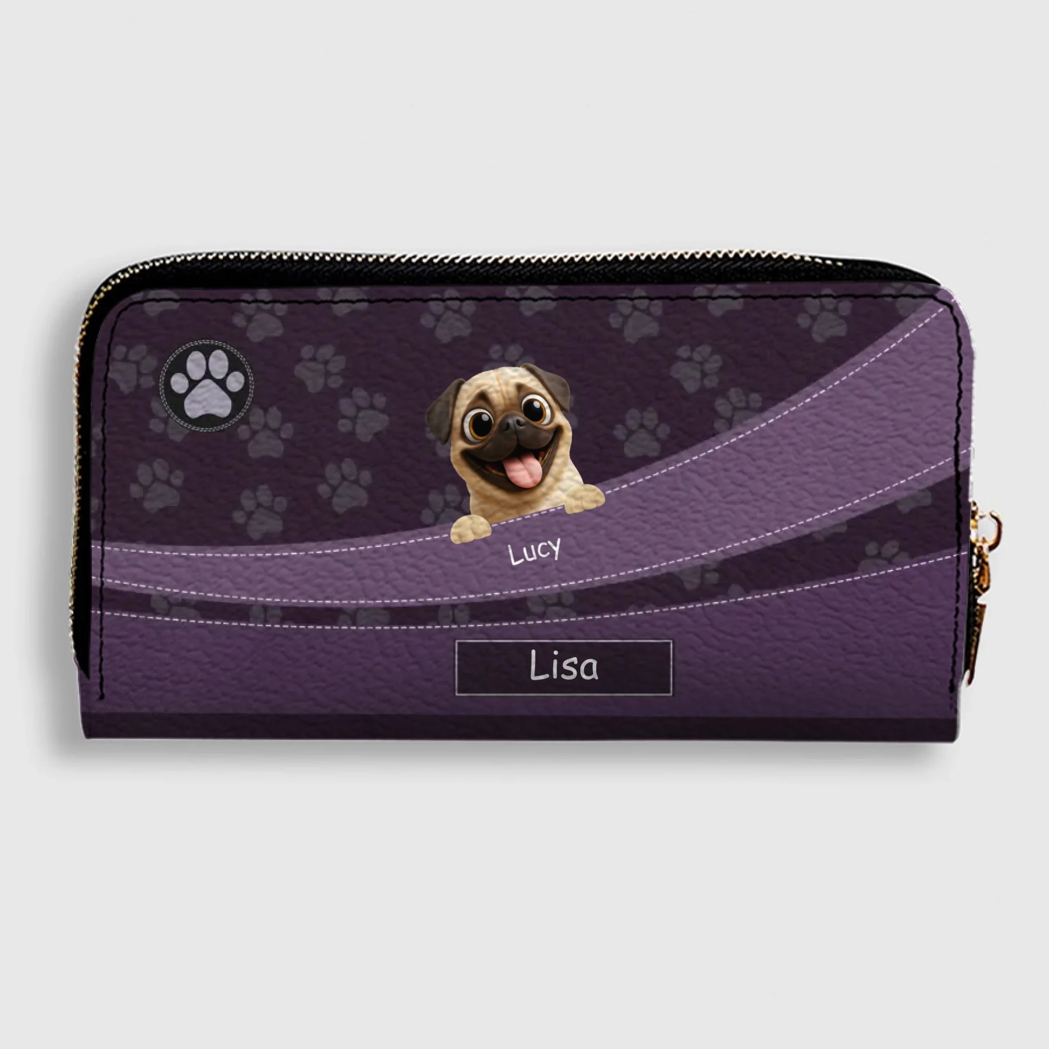 Personalized Pug Leather Wallet – Custom Gift With A Variety Of Color Options | 89Prints