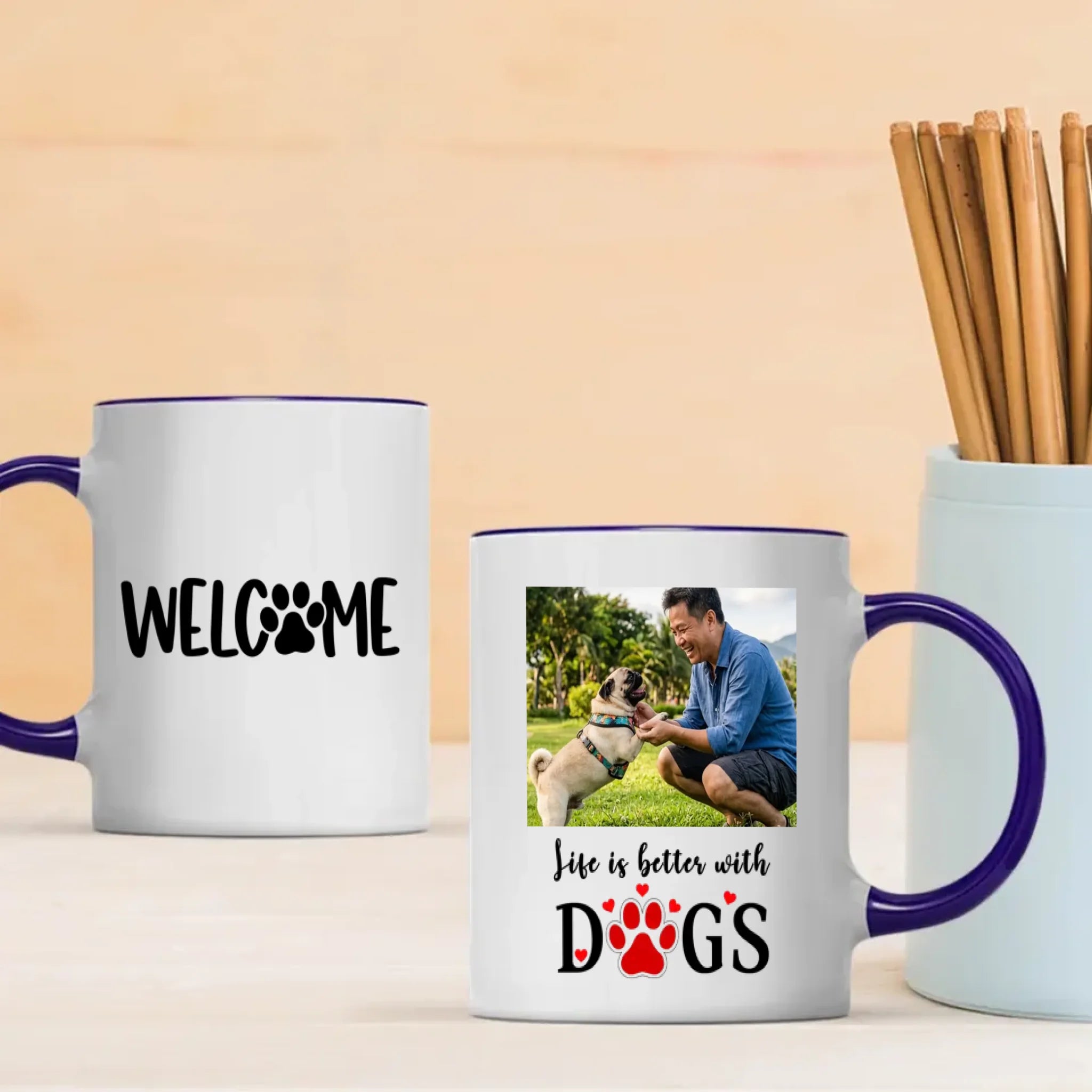 Custom Pug Lover Mug – Life Is Better With Dogs, Cute Ceramic Gift For Dog Lovers | 89Prints