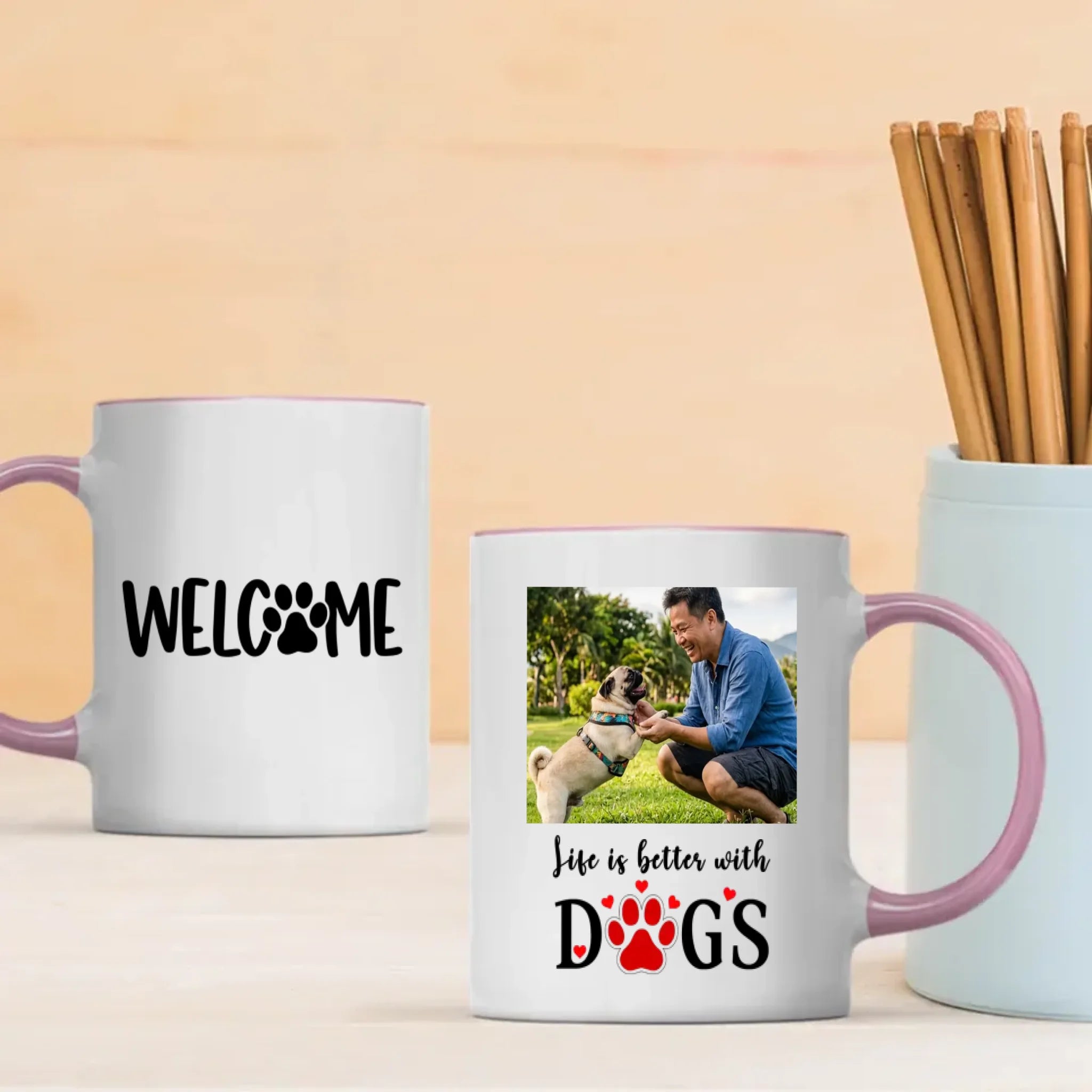 Custom Pug Lover Mug – Life Is Better With Dogs, Cute Ceramic Gift For Dog Lovers | 89Prints