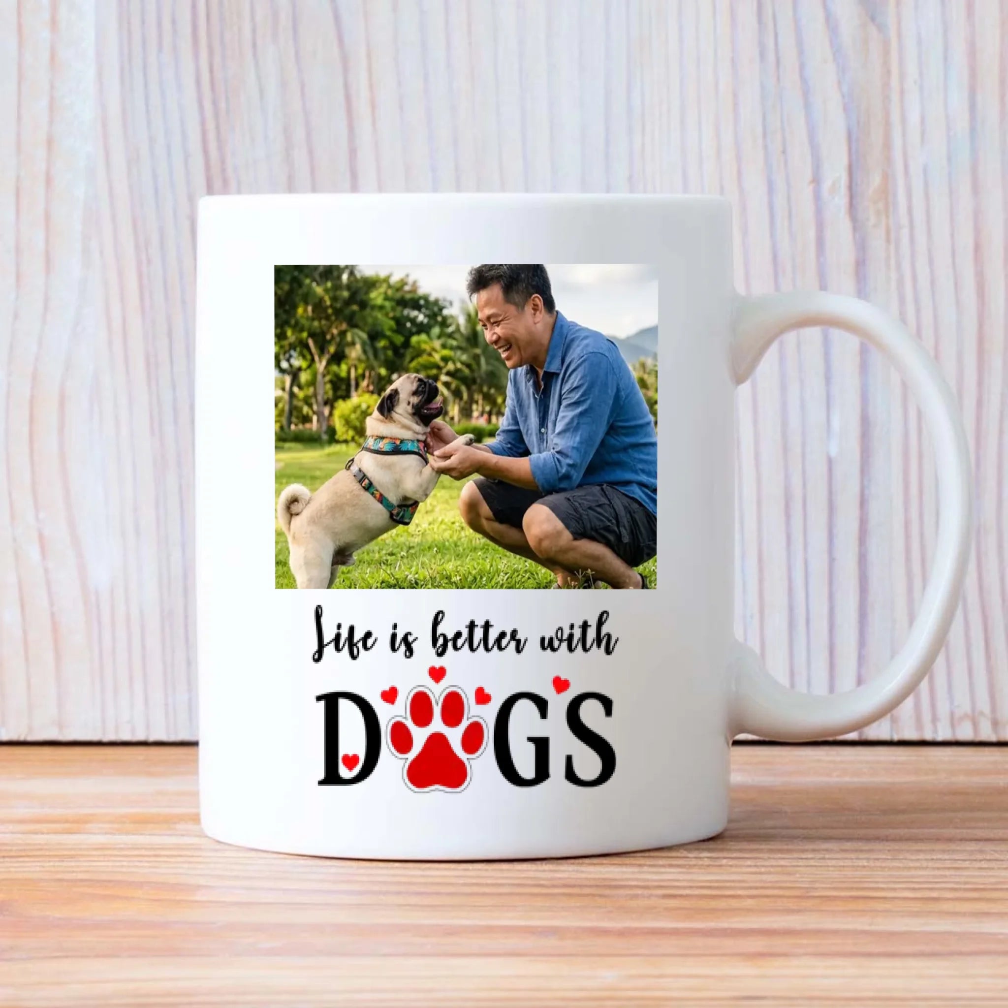 Custom Pug Lover Mug – Life Is Better With Dogs, Cute Ceramic Gift For Dog Lovers | 89Prints