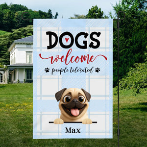 Custom Pug Lover Garden Flag – Dogs Welcome, People Tolerated Gift | 89Prints