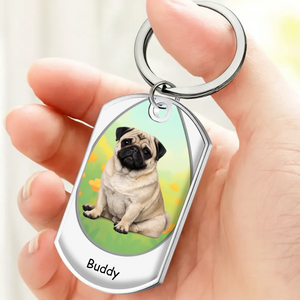 Custom Pug Keychain - Unique Pet Photo & Name Gift “Always On My Mind