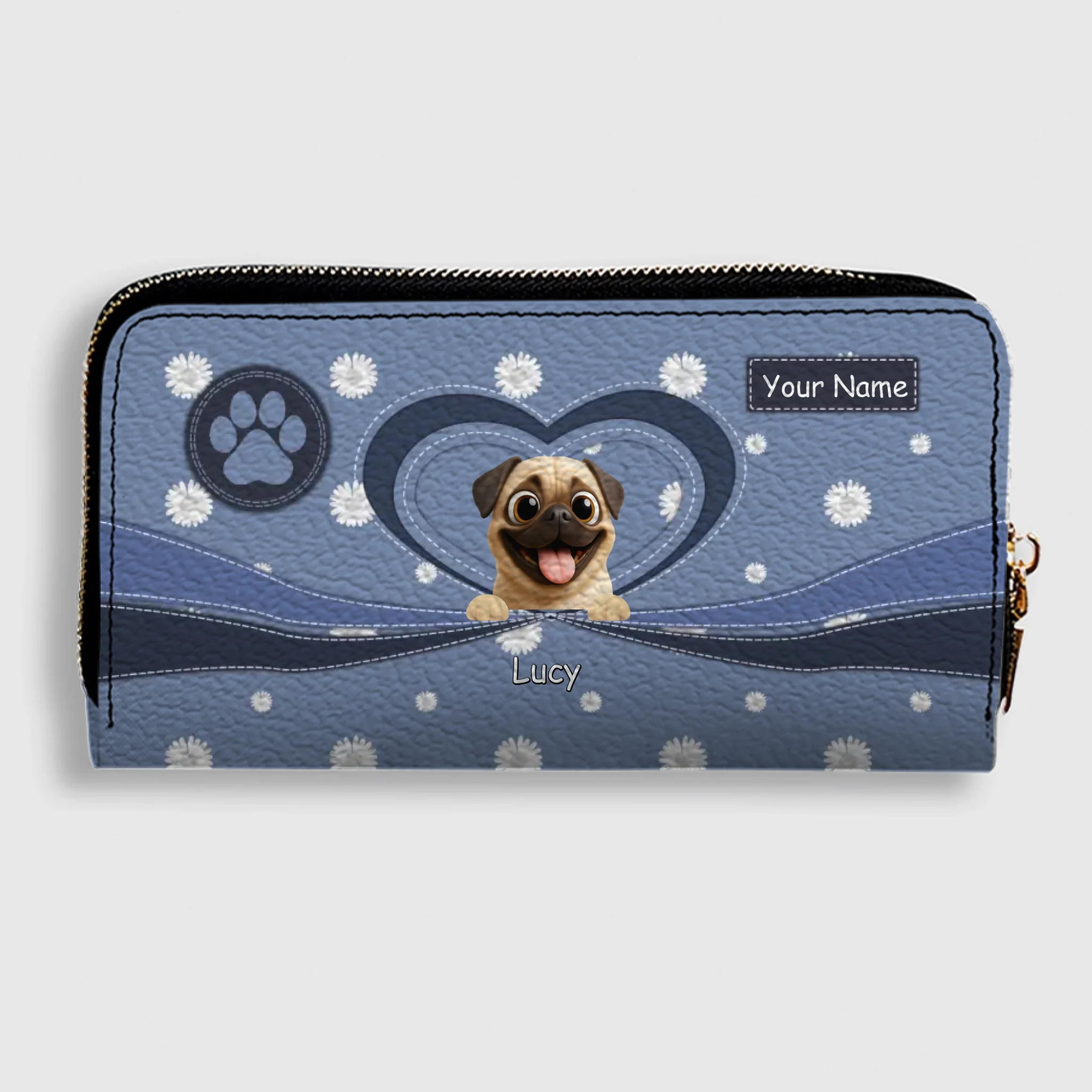 Personalized Pug Lover Wallet – Unique Dog Illustration Gift For Owners | 89Prints