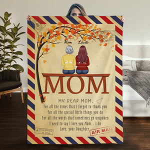 Personalized Memorial Blanket – My Dear Mom Tribute with Custom Name - 89Prints