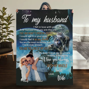 To My Husband – Custom Blanket with Name & Loving Words - 89Prints
