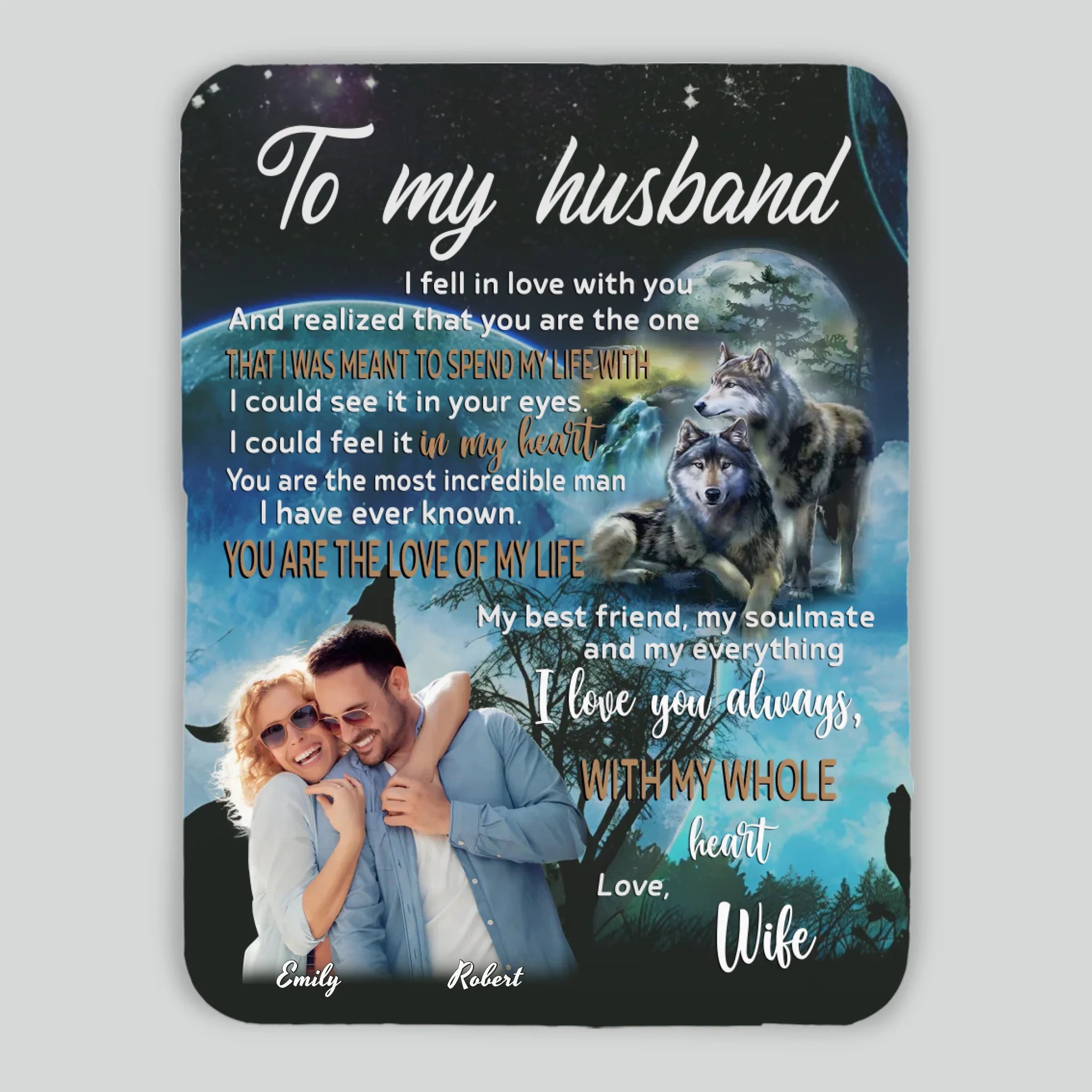To My Husband – Custom Blanket with Name & Loving Words - 89Prints