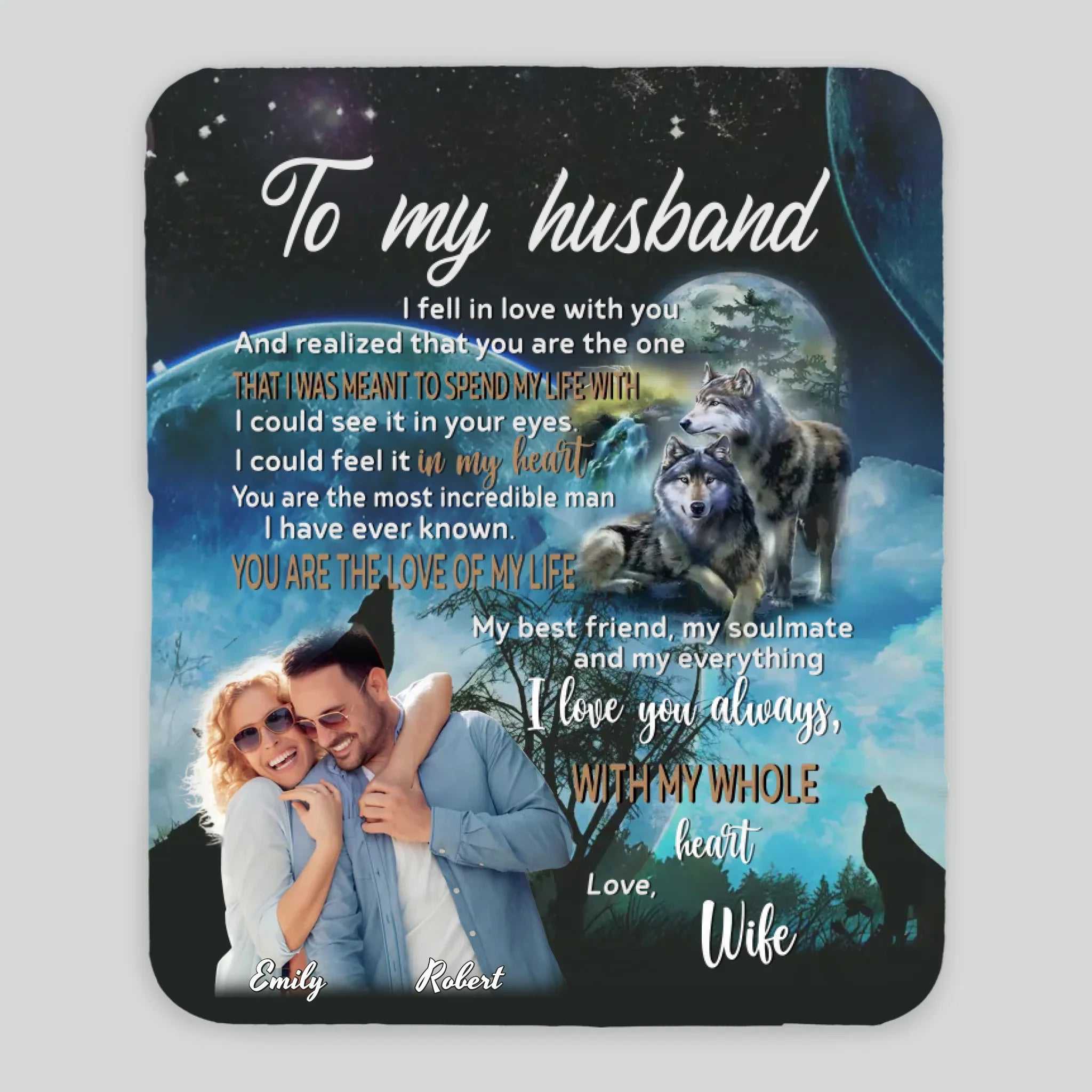 To My Husband – Custom Blanket with Name & Loving Words - 89Prints